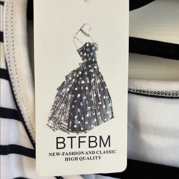 BTFBM Striped Sleeveless Dress with Rauching size XL - Picture 6 of 11